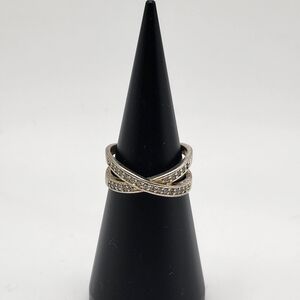 Cross Over sterling silver 925 marked & makers mark.  Really a nice vintage ring